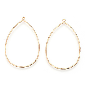 Долговечные латунные большие подвески, без кадмия, без никеля и без свинца, текстурированная слеза