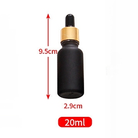 Empty Portable Frosted Glass Dropper Bottles, Fine Mist Atomizer, with Rubber Extrusion Head, Aluminum Dust Cap, Refillable Bottle