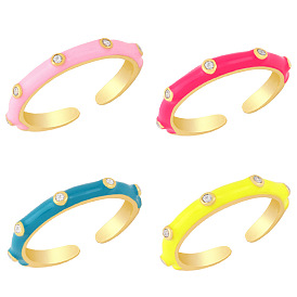 Colorful Summer Ring - Fashionable and Versatile Micro-inlaid Zircon Fairy Oil Ring for Women.