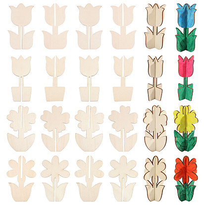 Незаконченные пустые деревянные украшения, цветок