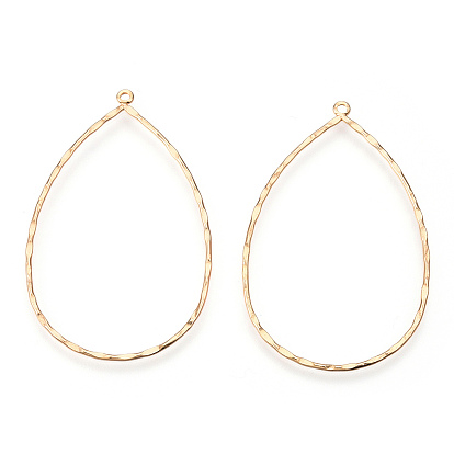 Долговечные латунные большие подвески, без кадмия, без никеля и без свинца, текстурированная слеза