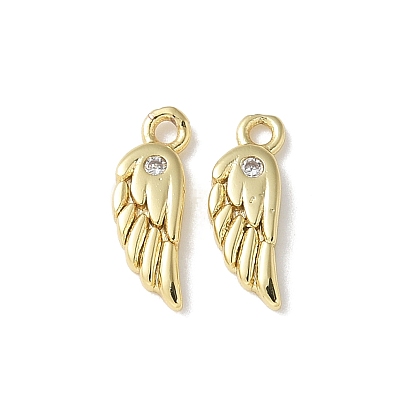 Латунные микро проложить кубического циркония прелести, крыло, без кадмия и без свинца, долговечный, стойки покрытие