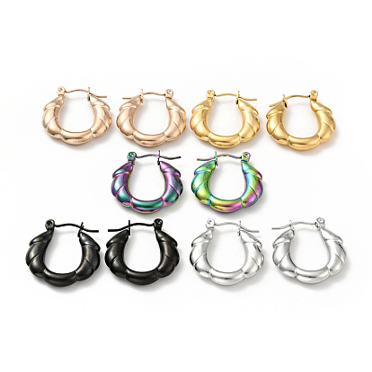 304 Stainless Steel Twist Rope Hoop Earrings for Women