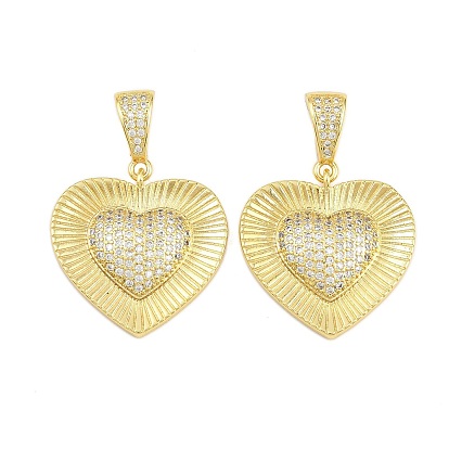 Латунные микро проложить кубического циркония подвески, сердце
