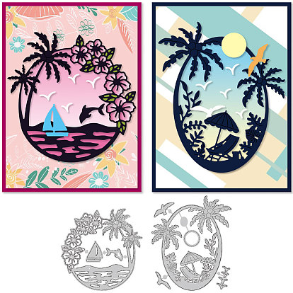 Пляжная тема трафареты для резки углеродистой стали, для diy scrapbooking, Фотоальбом, декоративная бумага для тиснения, форма для поздравительных открыток