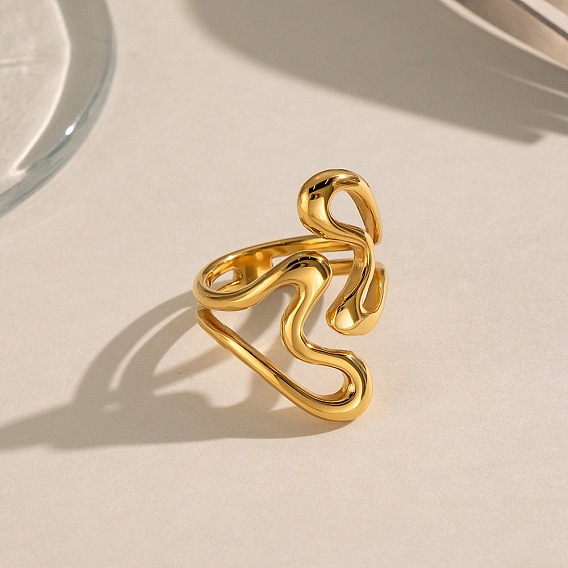 Irregular 304 Stainless Steel Cuff Open Rings
