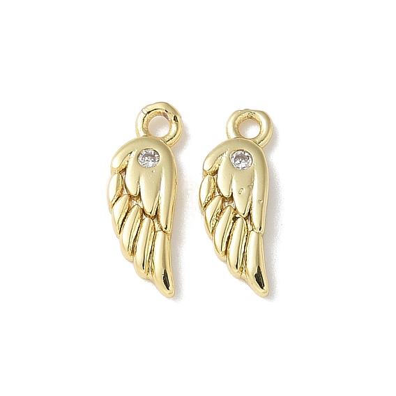 Латунные микро проложить кубического циркония прелести, крыло, без кадмия и без свинца, долговечный, стойки покрытие