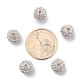 Perles de strass en alliage, Grade a, ronde, couleur argent plaqué, Trou: 2mm