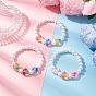 Браслеты ручной работы из стеклянной эмали и стеклянных жемчужных бусин, эластичные браслеты для девочек, сердце и круглый