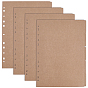 5Separadores de carpeta de papel kraft, Pestaña de página de índice con orificios para agenda, cuaderno y carpetas de hojas sueltas, Rectángulo