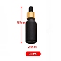 Empty Portable Frosted Glass Dropper Bottles, Fine Mist Atomizer, with Rubber Extrusion Head, Aluminum Dust Cap, Refillable Bottle
