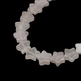 Rose naturelle étoile perles de quartz brins, teint, 11x11.5x4~5mm, Trou: 1mm, Environ 20 pcs/chapelet, 7.87 pouce