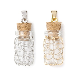 Подвески из стеклянных бутылок, с железными болтами, ушком, штифтами и медной проволокой