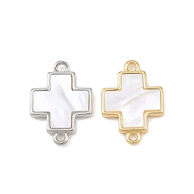 Натуральный белый крест оболочки подвески, с латунной, без кадмия и без свинца, стойки покрытие, долговечный