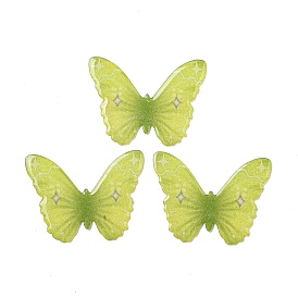 Акриловые кабошоны с принтом, с блеском, бабочка