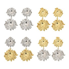 Серьги-гвоздики из латуни с цветочным покрытием, с эмалью, долговечный, без свинца и без кадмия