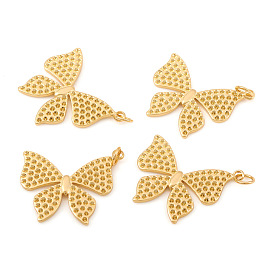 Brass Pendant Rhinestone Settings, with Jump Rings, Butterfly