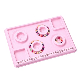 PE Bead Design Boards, Bracelet Design Board, with Graduated Measurements, DIY Beading Jewelry Making Tray, Rectangle