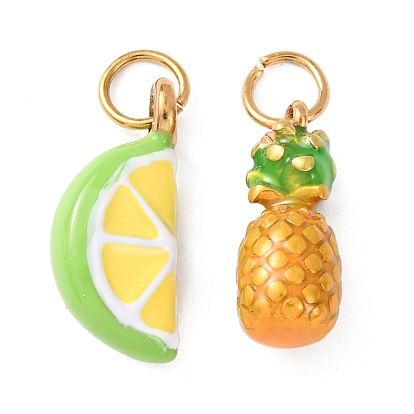 304 подвески из нержавеющей стали, с эмалью, с целью перехода в кольце, золотые