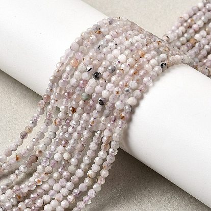 Природные кунцит бисер нитей, круглые, граненые