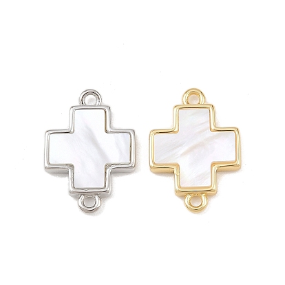 Натуральный белый крест оболочки подвески, с латунной, без кадмия и без свинца, стойки покрытие, долговечный