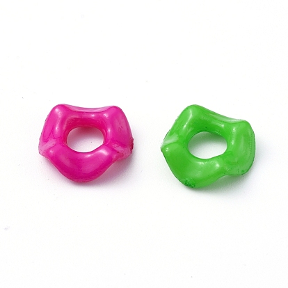 Opaque Acrylic Large Hole Beads, Twist Ring