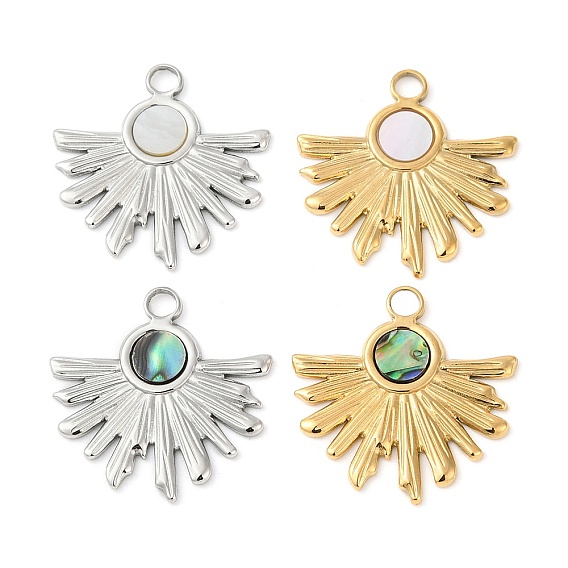 304 подвески из натуральной ракушки из нержавеющей стали, , ионное покрытие (ip)