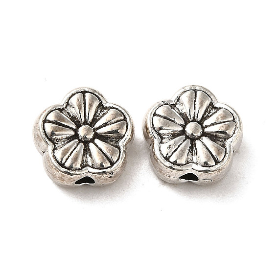 Сплавочные овальные бусины тибетского стиля , без кадмия и без свинца, формы цветка