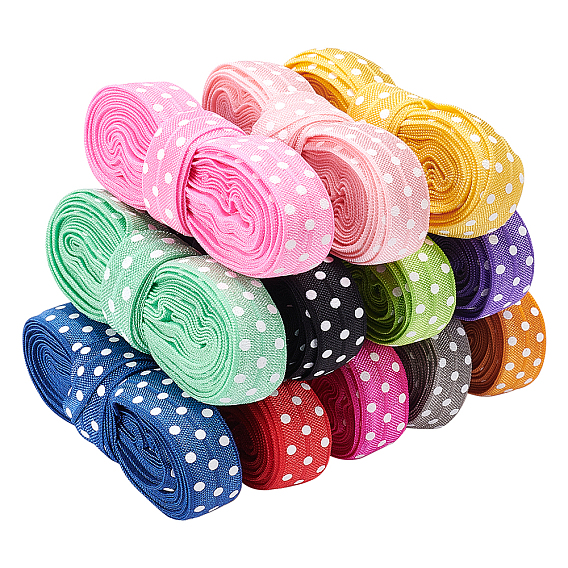 Flat Elastic Rubber Cord/Band, Webbing Garment Sewing Accessories, Polka Dot Pattern