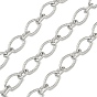 Ручная работа 304 Цепочки из нержавеющей стали с текстурированными овальными звеньями, несварные, с катушкой