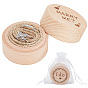 Column Wooden Finger Ring Storage Boxs, with White Organza Bag