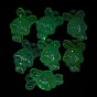 UV Plating Acrylic Pendant, with Glitter Powder, Glow in the Dark, Iridescent Rabbit