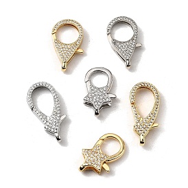 Застежки-клешни из прозрачной латуни с кубическим цирконием