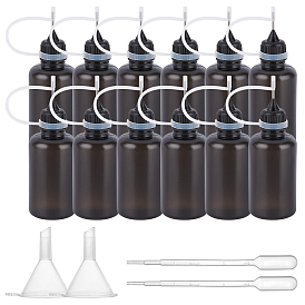 BENECREAT Plastic Glue Bottles, with Plastic Funnel Hopper, 2ml Disposable Plastic Dropper Pipettes