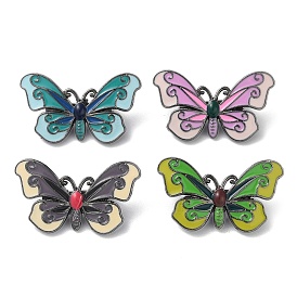 Butterfly Enamel Pins, Gunmetal Zinc Alloy Brooch for Backpack Clothes