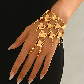 Роскошные и элегантные латунные браслеты-кольца в форме сердца для женщин