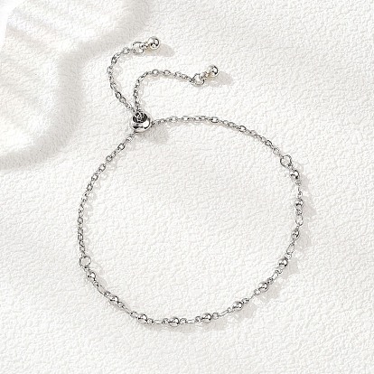 304 Браслеты-слайдеры из нержавеющей стали и цепочек-звеньев для женщин, с пластмассой ccb