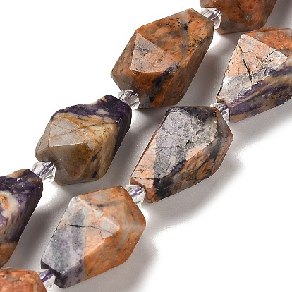 Природного кварца нитей бисера, Грановитая Teardrop, с бисером