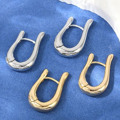 Латунные серьги обруча, U-образный