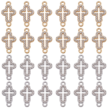 50 шт. 2 цвета сплава, кристаллы и стразы, подвески-коннекторы, полые поперечные связи