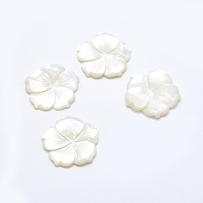 Cabochons coquille, fleur