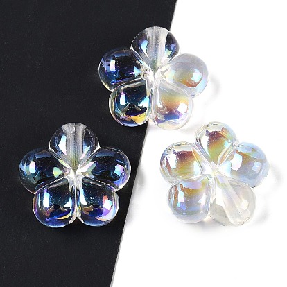 Прозрачные акриловые бусины с УФ-покрытием, цветок