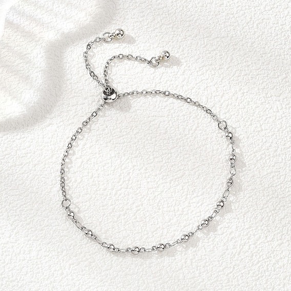 304 Браслеты-слайдеры из нержавеющей стали и цепочек-звеньев для женщин, с пластмассой ccb