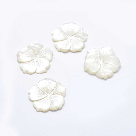 Cabochons coquille, fleur
