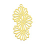 201 Stainless Steel Pendants, Laser Cut, PVD Vacuum Plating, Long-Lasting Plated, Flower