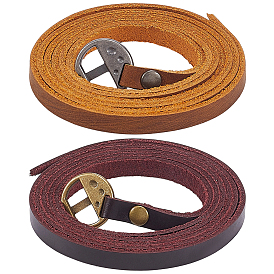 2 шт. 2 цвета товары двойного назначения, кожаные браслеты / цепные ремни, со сплавочной фурнитурой, плоско-круглые