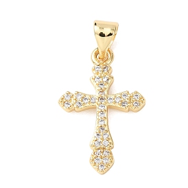 Латунные микро проложить кубического циркония подвески, крест прелести, долговечный, стойки покрытие, без свинца и без кадмия