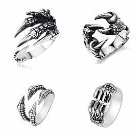 Alloy Claw Open Cuff Ring for Men Women