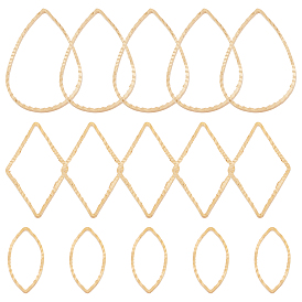 60шт 3 латунные соединительные кольца, , долговечный, слеза, ромб и конский глаз