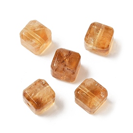 Нагретые бусины из натурального цитрина, кубические
